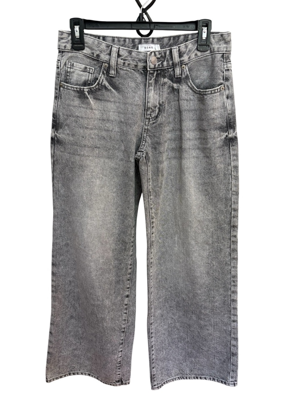 S.O.N.G. Grey Acid Wash Wide Leg Jeans Size 3/26 - Picture 4 of 8